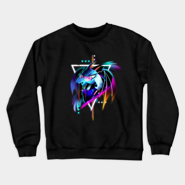 Synthwave Dragon Lord Ember Crewneck Sweatshirt by Ilona's Store